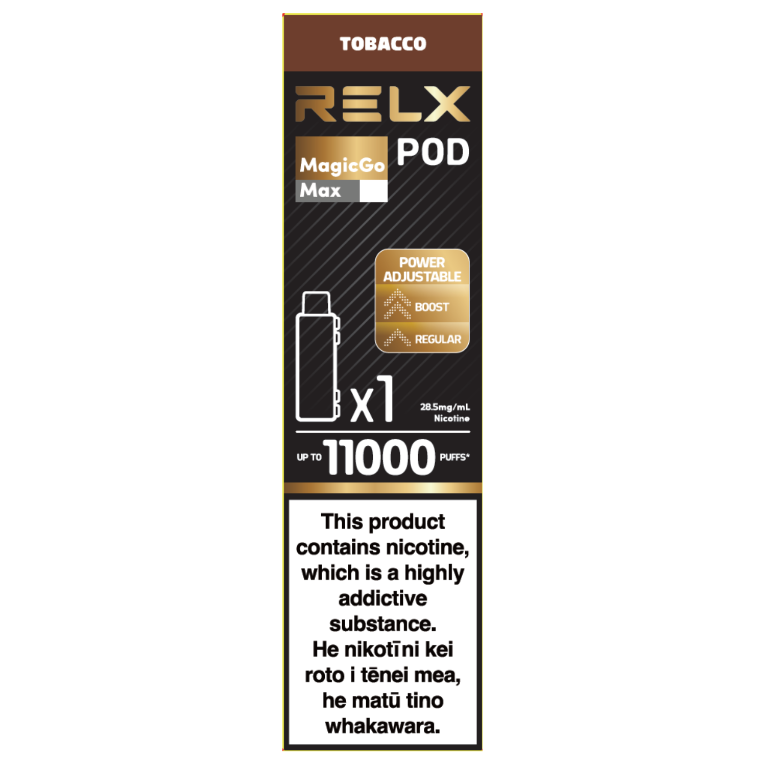 RELX MagicGo Max Pod 13ml: Tobacco - 28.5mg/mL